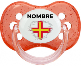 Bandera de pincel Guernsey con nombre: Chupete Cereza