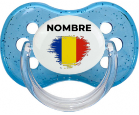 Efecto pincel de bandera Rumania con nombre: Chupete Cereza personnalisée