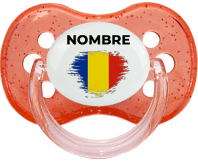 Efecto pincel de bandera Rumania con nombre: Chupete Cereza