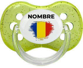 Efecto pincel de bandera Rumania con nombre: Chupete Cereza