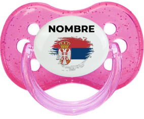 Bandera de efecto cepillo de Serbia con nombre: Chupete Cereza