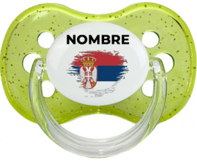 Bandera de efecto cepillo de Serbia con nombre: Chupete Cereza