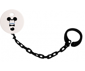 Disney Mickey Black Ears Pajarita negra con nombre: Pinza para chupete
