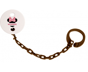 Disney Minnie Orejas Negras Nudo rosa con nombre: Pinza para chupete