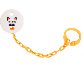 Gato rosa con nombre: Pinza para chupete