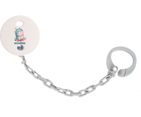 Unicornio turquesa con nombre: Pinza para chupete