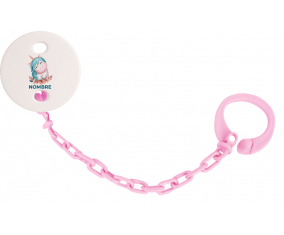 Unicornio turquesa con nombre: Pinza para chupete