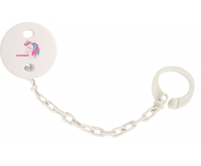 Diseño de unicornio-2 con nombre: Pinza para chupete