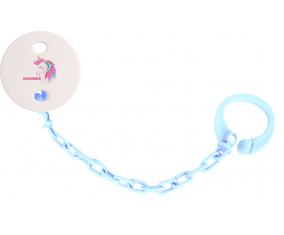 Diseño de unicornio-2 con nombre: Pinza para chupete
