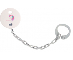 Diseño de unicornio-2 con nombre: Pinza para chupete