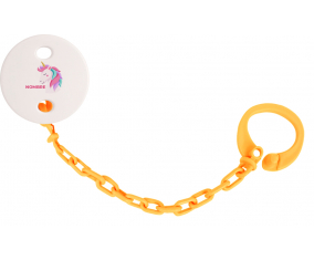 Diseño de unicornio-2 con nombre: Pinza para chupete