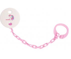 Diseño de unicornio-2 con nombre: Pinza para chupete