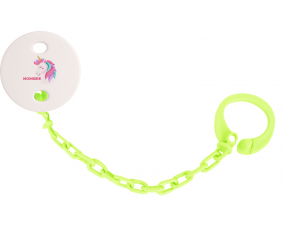 Diseño de unicornio-2 con nombre: Pinza para chupete
