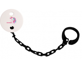 Diseño de unicornio-2 con nombre: Pinza para chupete