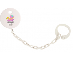 Diseño de unicornio-4 con nombre: Pinza para chupete