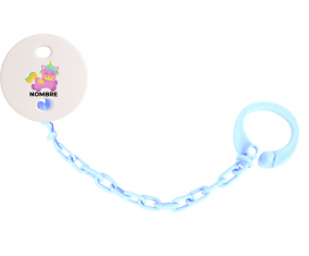 Diseño de unicornio-4 con nombre: Pinza para chupete