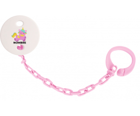 Diseño de unicornio-4 con nombre: Pinza para chupete