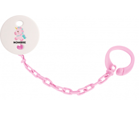 Diseño de unicornio-6 con nombre: Pinza para chupete