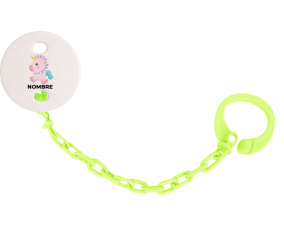 Diseño de unicornio-6 con nombre: Pinza para chupete