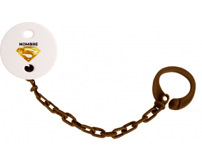Logotipo de Golden Superman con nombre: Pinza para chupete