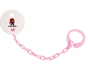 Spiderman kids diseño-2 con nombre: Pinza para chupete