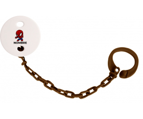 Spiderman kids diseño-2 con nombre: Pinza para chupete
