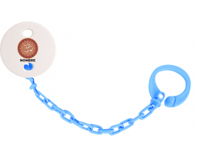 Om aum Sánscrito diseño-1 con nombre: Pinza para chupete