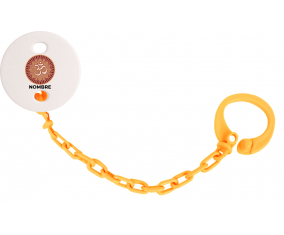 Om aum Sánscrito diseño-1 con nombre: Pinza para chupete