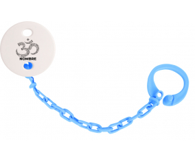 Om aum Sánscrito diseño-2 con nombre: Pinza para chupete