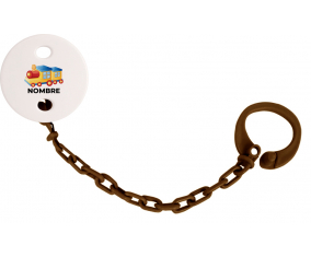 Juguetes de juguete Train diseño-1 con nombre: Pinza para chupete