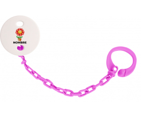 Juguetes de juguete Flor con nombre: Pinza para chupete