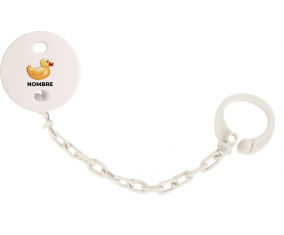 Juguetes de juguete patito amarillo con nombre: Pinza para chupete