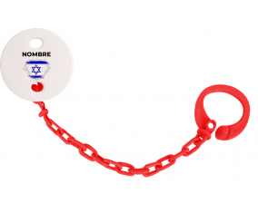 Israel cepilla bandera con nombre: Pinza para chupete