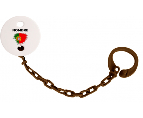Bandera de efecto pincel Portugal con nombre: Pinza para chupete