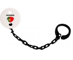Bandera de efecto pincel Portugal con nombre: Pinza para chupete