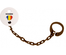 Efecto pincel de bandera Rumania con nombre: Pinza para chupete