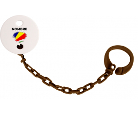 Bandera del efecto pincel Seychelles con nombre: Pinza para chupete
