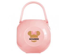 Disney Minnie Golden Ears Golden Ear Caja portachupetes con nombre