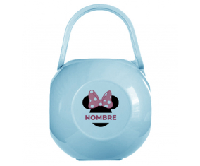 Disney Minnie Negro Nipple Caja portachupetes Negro nudo blanco rosa lunares puntos con nombre