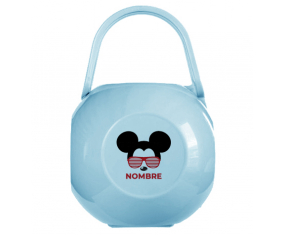 Disney Mickey Black Ears Caja portachupetes bisel rojo con nombre