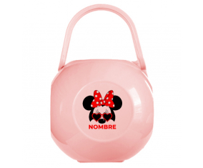 Disney Minnie Knot rojo lunar punto rojo pezón caja con nombre