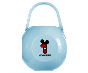 Disney Mickey Nipple Caja portachupetes Número 1 con nombre