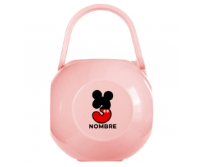 Disney Mickey Nipple Caja portachupetes Número 3 con nombre