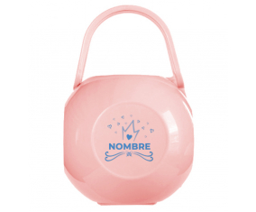 Diseño de la Caja portachupetes corazón Blue Crown-1 con nombre