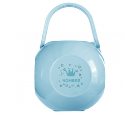 diseño-2 Caja portachupetes de corona azul corazón con nombre