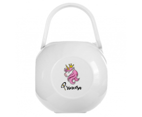 Caja portachupetes unicornio rosa princesa