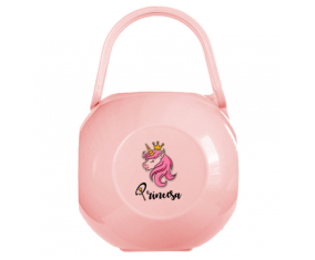 Caja portachupetes unicornio rosa princesa