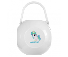 My Little Pony Princess Celestia diseño-1 nipple Caja portachupetes con nombre