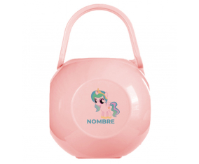 My Little Pony Princess Celestia diseño-1 nipple Caja portachupetes con nombre