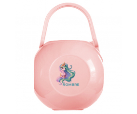 My Little Pony Princess Celestia diseño-2 nipple Caja portachupetes con nombre